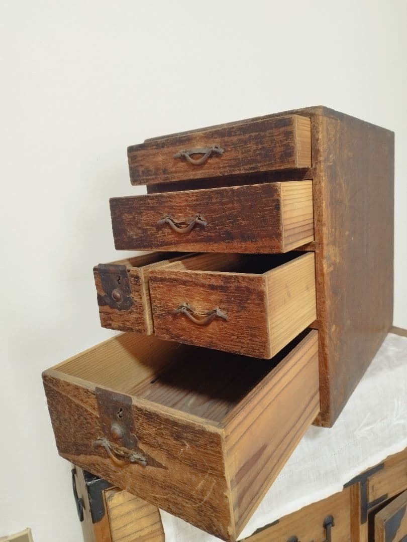 【古道具】明治　アンティーク　レトロ　小引き出し　ミニ箪笥