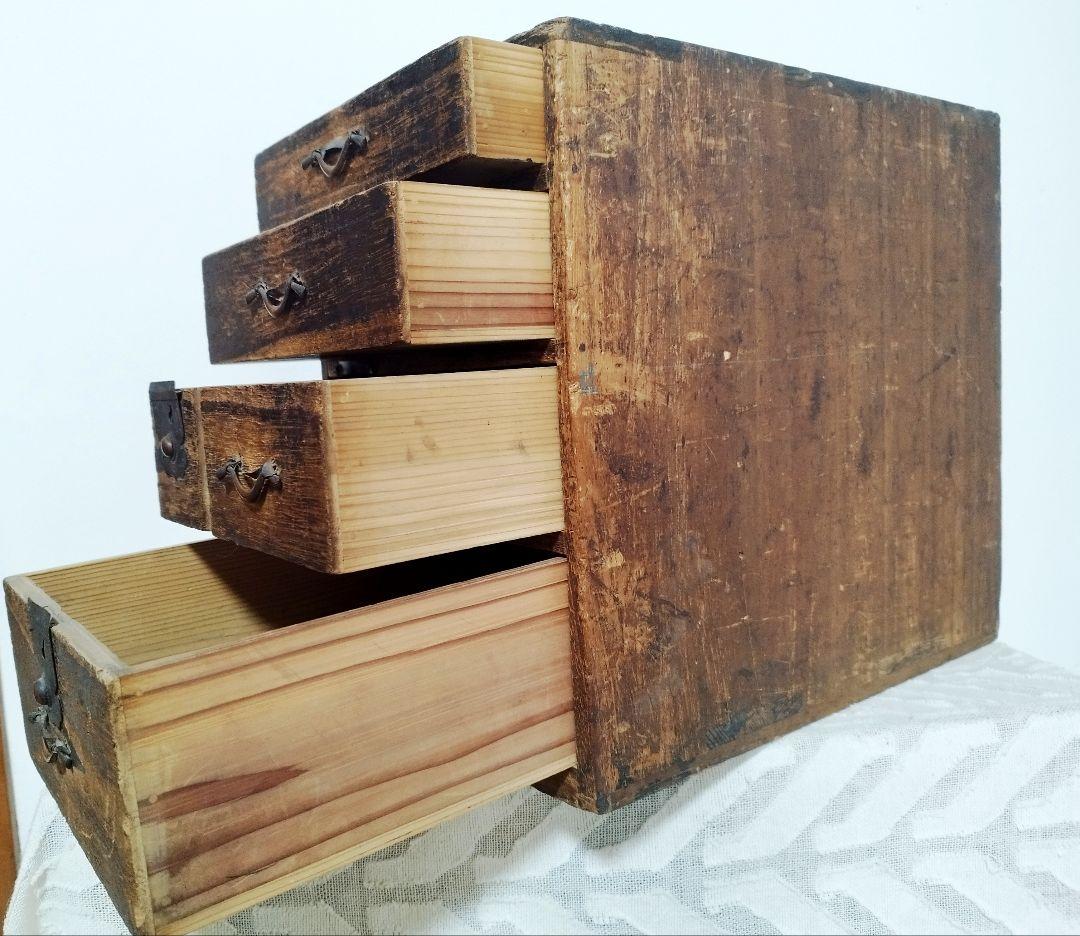 【古道具】明治　アンティーク　レトロ　小引き出し　ミニ箪笥