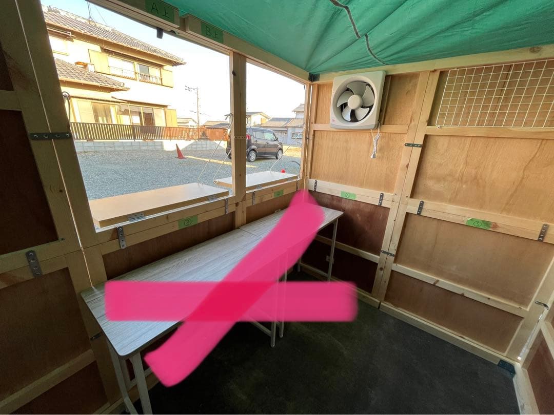 持ち家の庭などに出店出来る！マルシェも！組み立て簡単！移動式屋台店舗　即営業可能