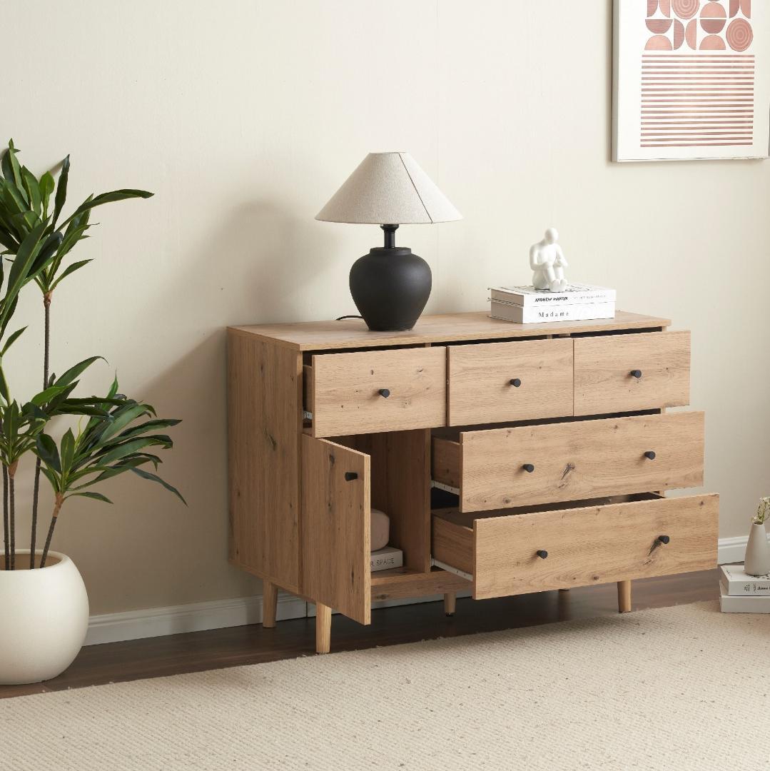 キャビネット サイドボード収納 北欧 木目調 おしゃれ 分類収納 NATURAL