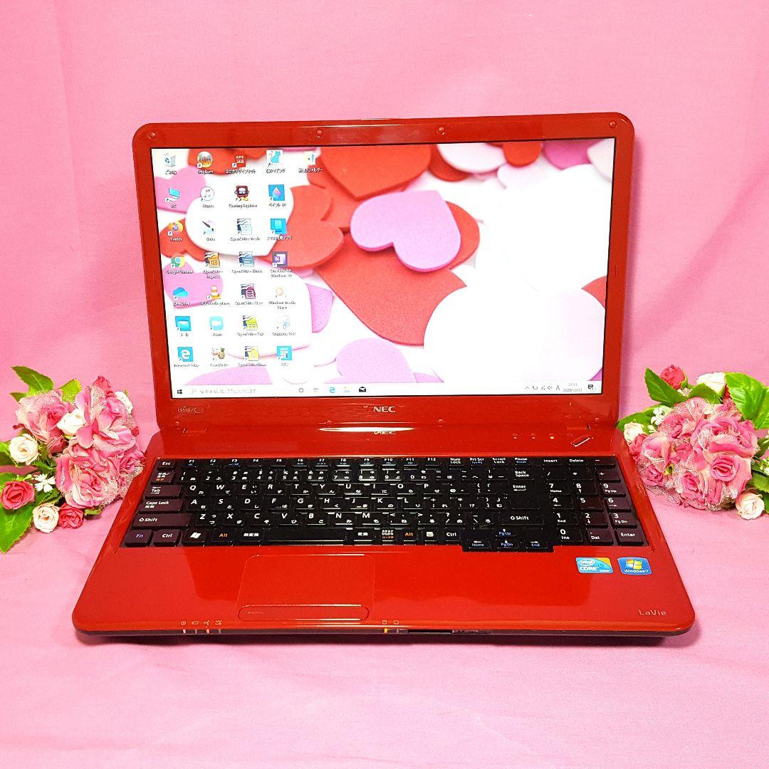 Win11/赤色/Lavie/新品SSD256G/CORE-i5/DVDドライブ