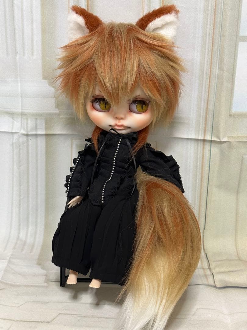 セ*ン様 アイシードール本体男の子　ボアウィッグ　OF付き　茶オレンジ猫