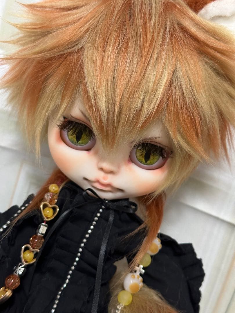 セ*ン様 アイシードール本体男の子　ボアウィッグ　OF付き　茶オレンジ猫