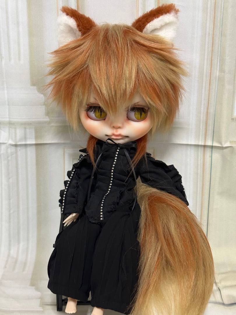 セ*ン様 アイシードール本体男の子　ボアウィッグ　OF付き　茶オレンジ猫