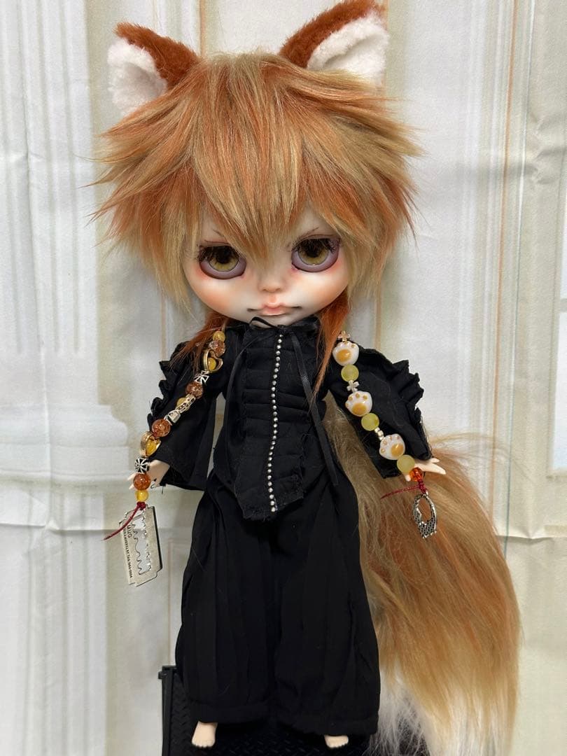 セ*ン様 アイシードール本体男の子　ボアウィッグ　OF付き　茶オレンジ猫