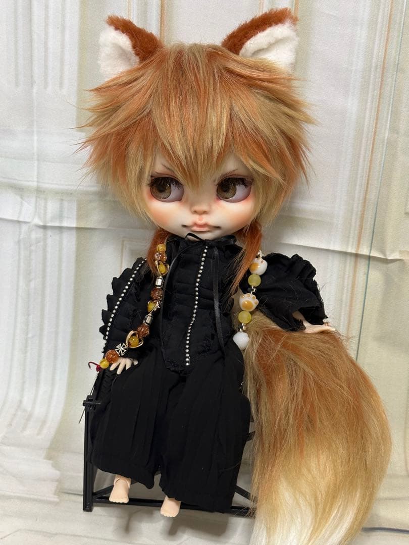 セ*ン様 アイシードール本体男の子　ボアウィッグ　OF付き　茶オレンジ猫