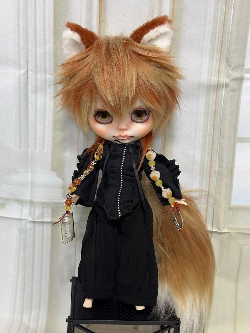 セ*ン様 アイシードール本体男の子　ボアウィッグ　OF付き　茶オレンジ猫