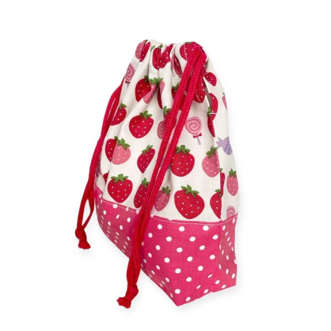 入園入学6点セット レッスンバッグセット いちご柄 レッド系 ハンドメイド