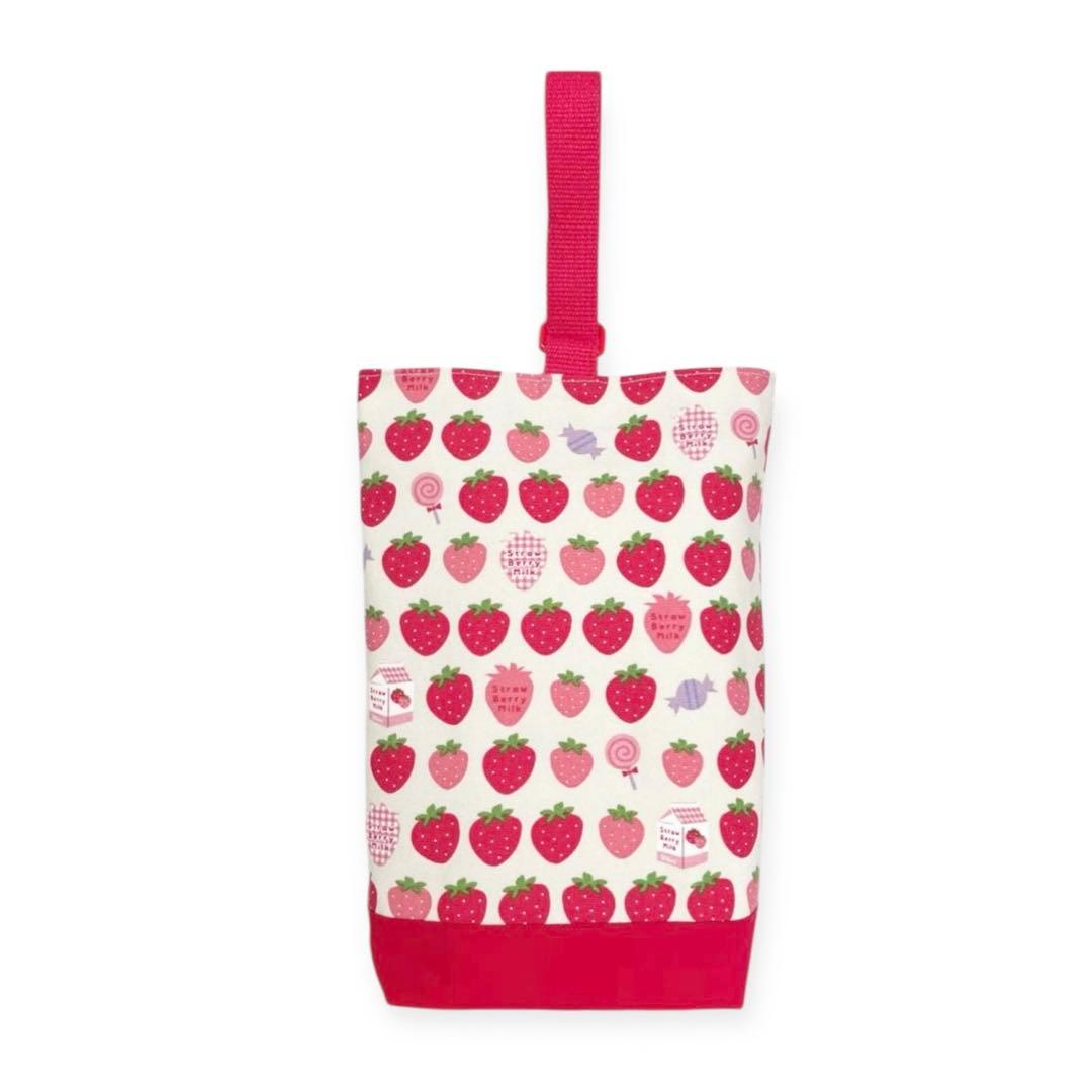 入園入学6点セット レッスンバッグセット いちご柄 レッド系 ハンドメイド