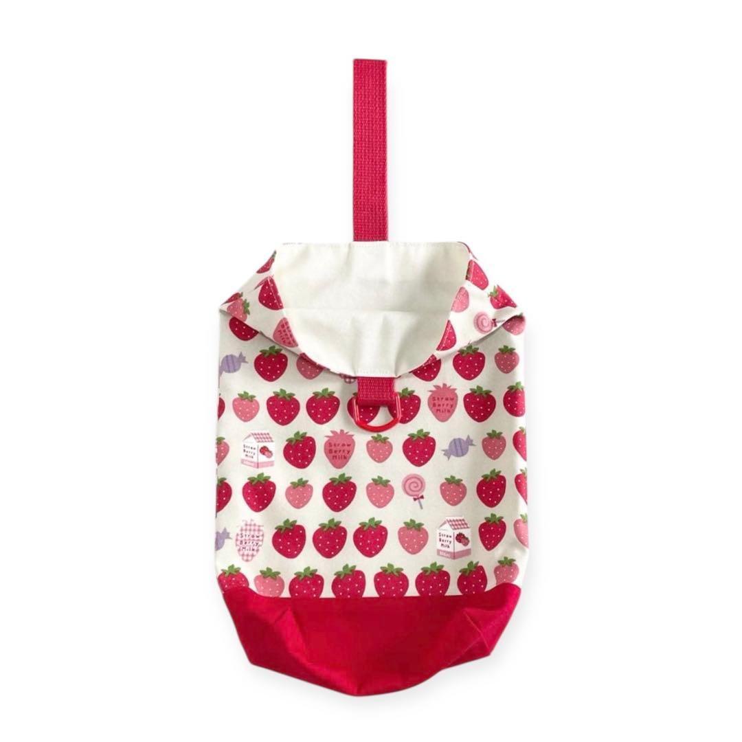 入園入学6点セット レッスンバッグセット いちご柄 レッド系 ハンドメイド