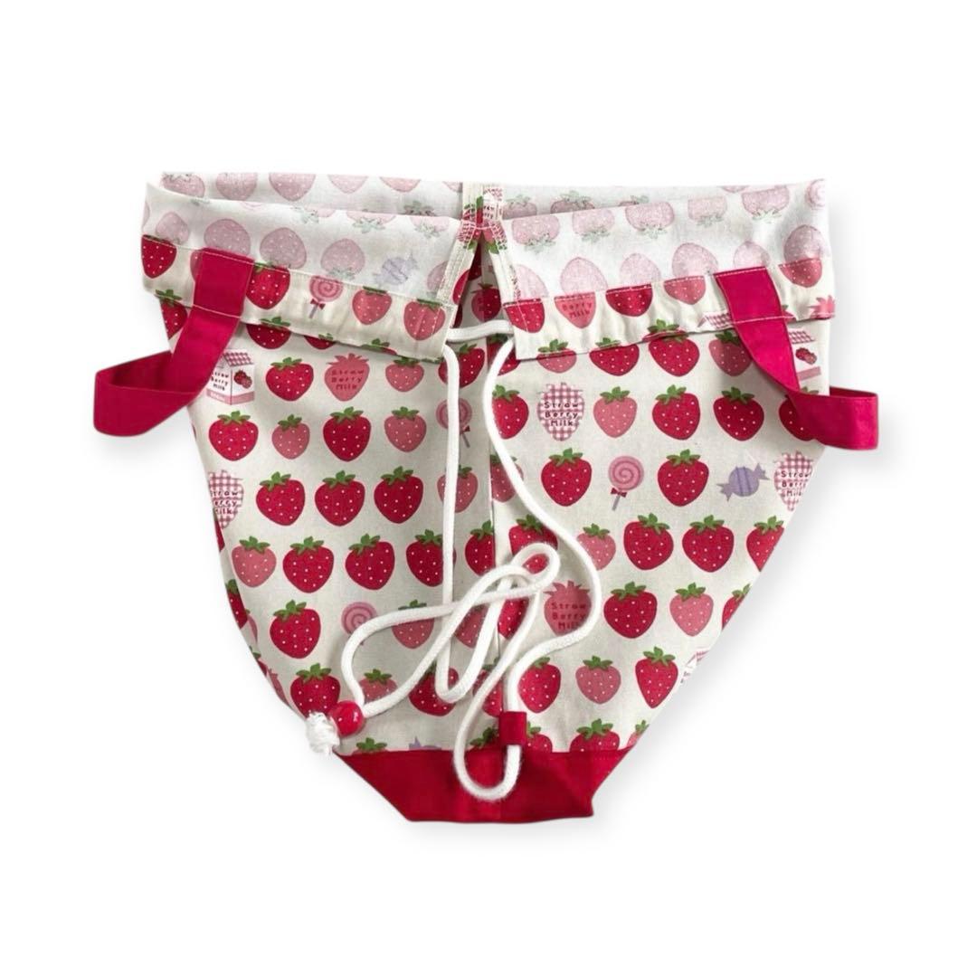 入園入学6点セット レッスンバッグセット いちご柄 レッド系 ハンドメイド