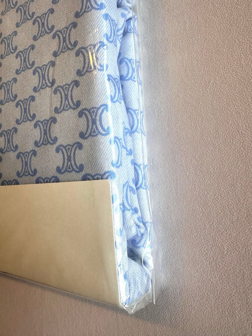 新品未開封◇セリーヌ✖️西川布団◇ロゴ総柄掛け布団カバーSL◇ブルー　マカダム