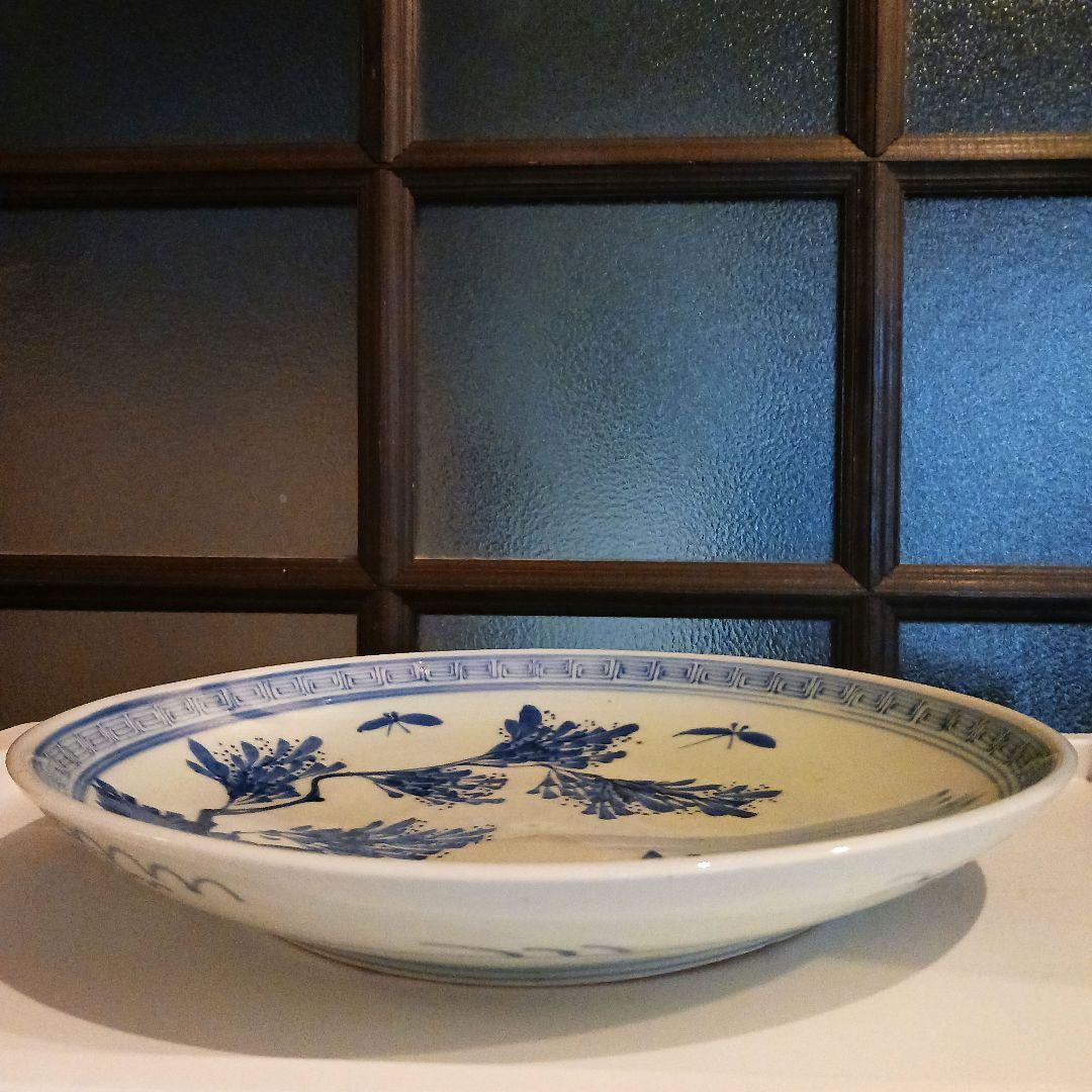 古伊万里　染付皿　28センチ