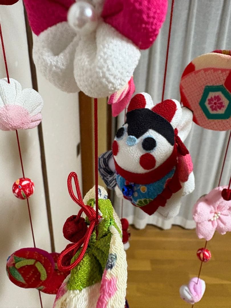 ひな祭り、ひな人形、子供の日ちりめん細工吊るし飾り①