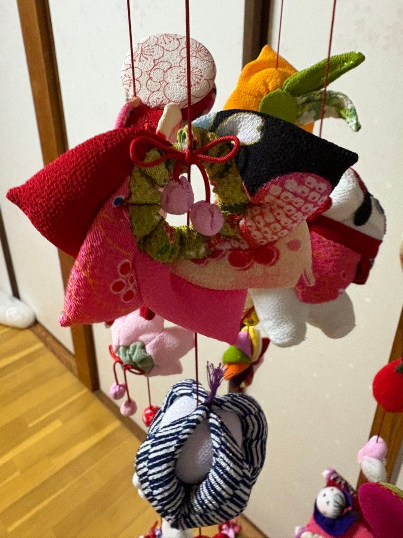 ひな祭り、ひな人形、子供の日ちりめん細工吊るし飾り①