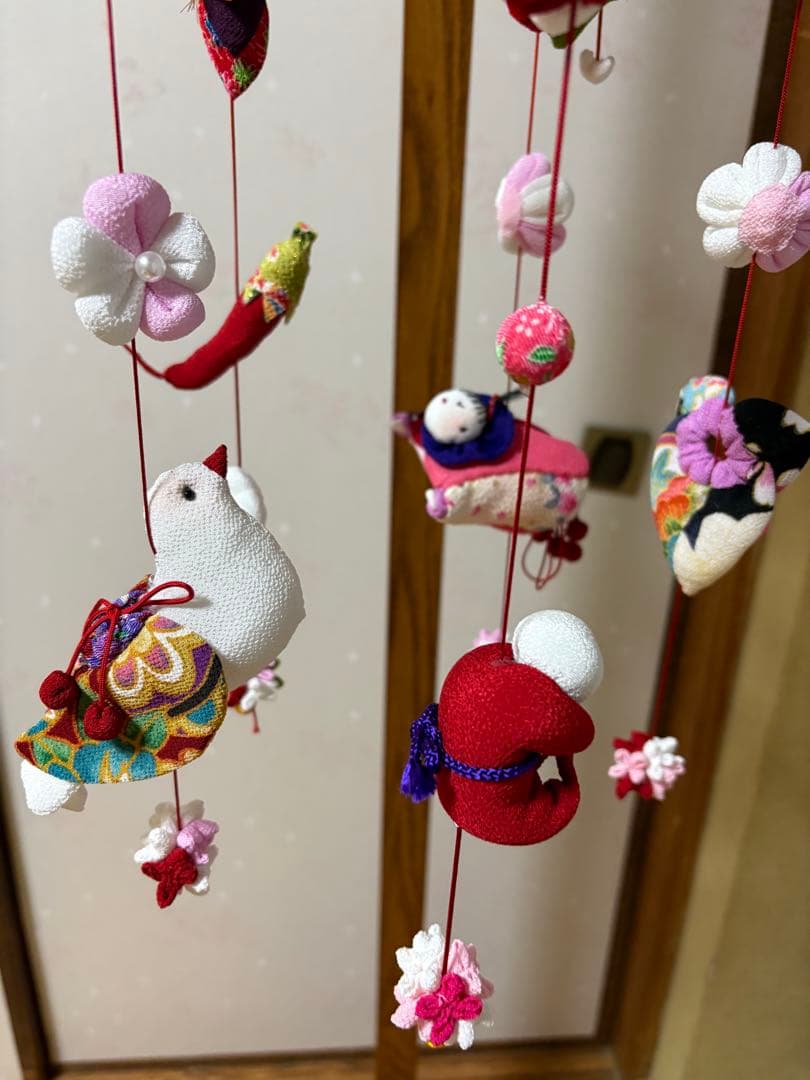 ひな祭り、ひな人形、子供の日ちりめん細工吊るし飾り①