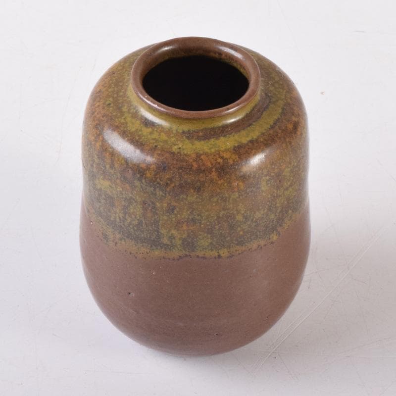 茶道具　丹波焼　信水窯　茶入　仕覆付　共箱　V　7432