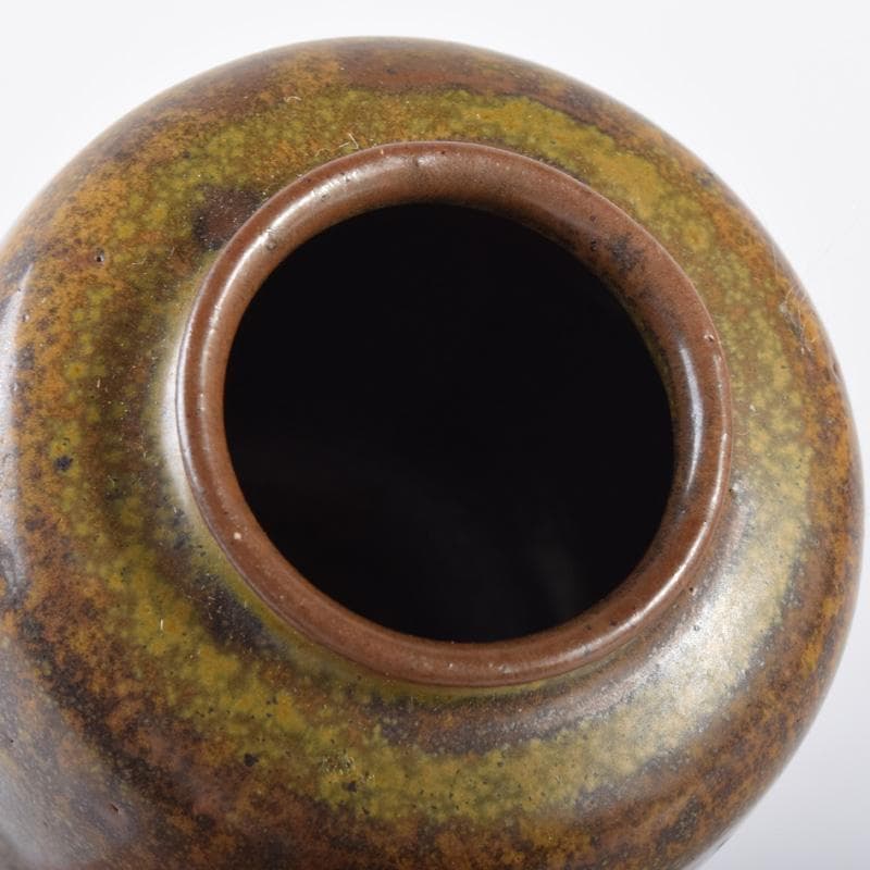 茶道具　丹波焼　信水窯　茶入　仕覆付　共箱　V　7432