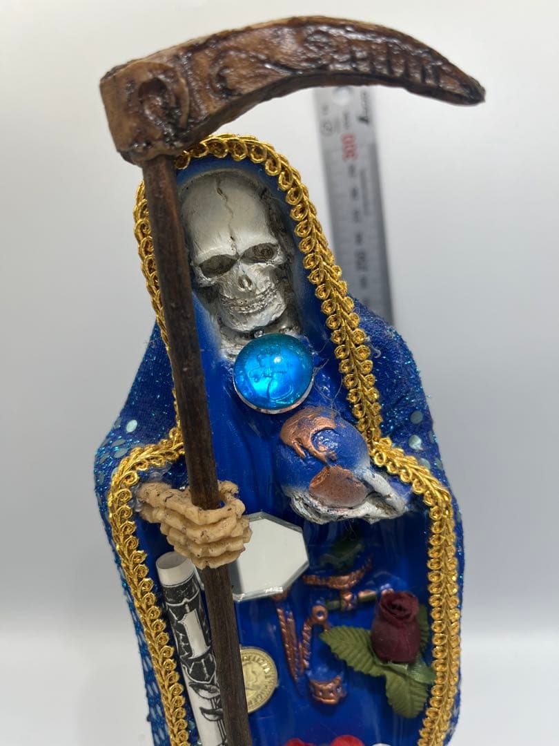 セール　大きなサンタムエルテ　スパンコールキラキラ送料無料　メキシコお守り魔除け