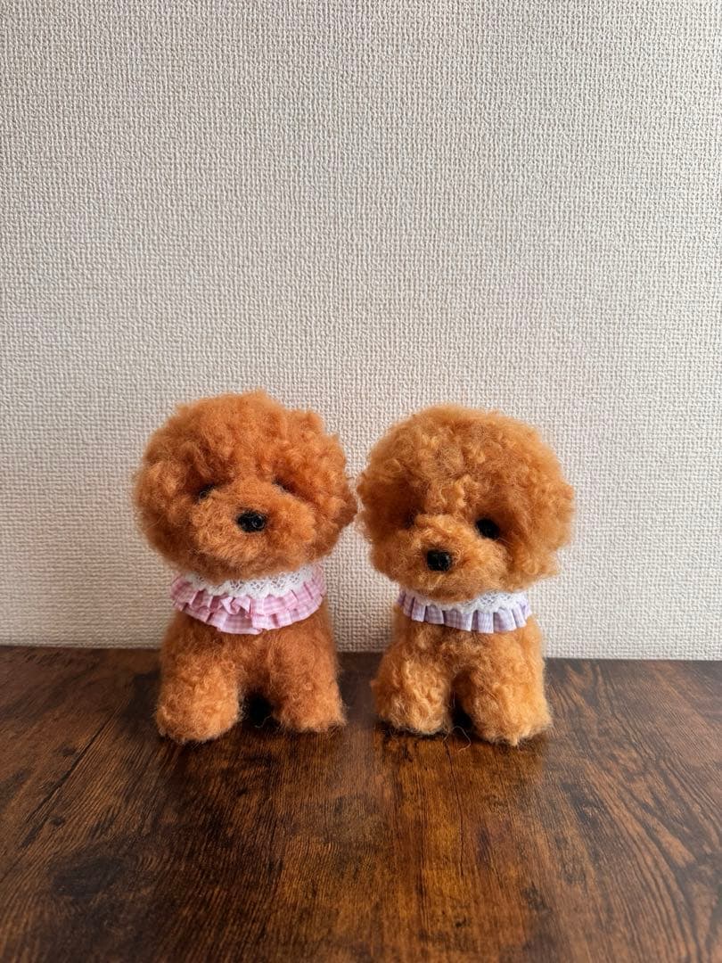 羊毛フェルト　トイプードル　パピー　ペア