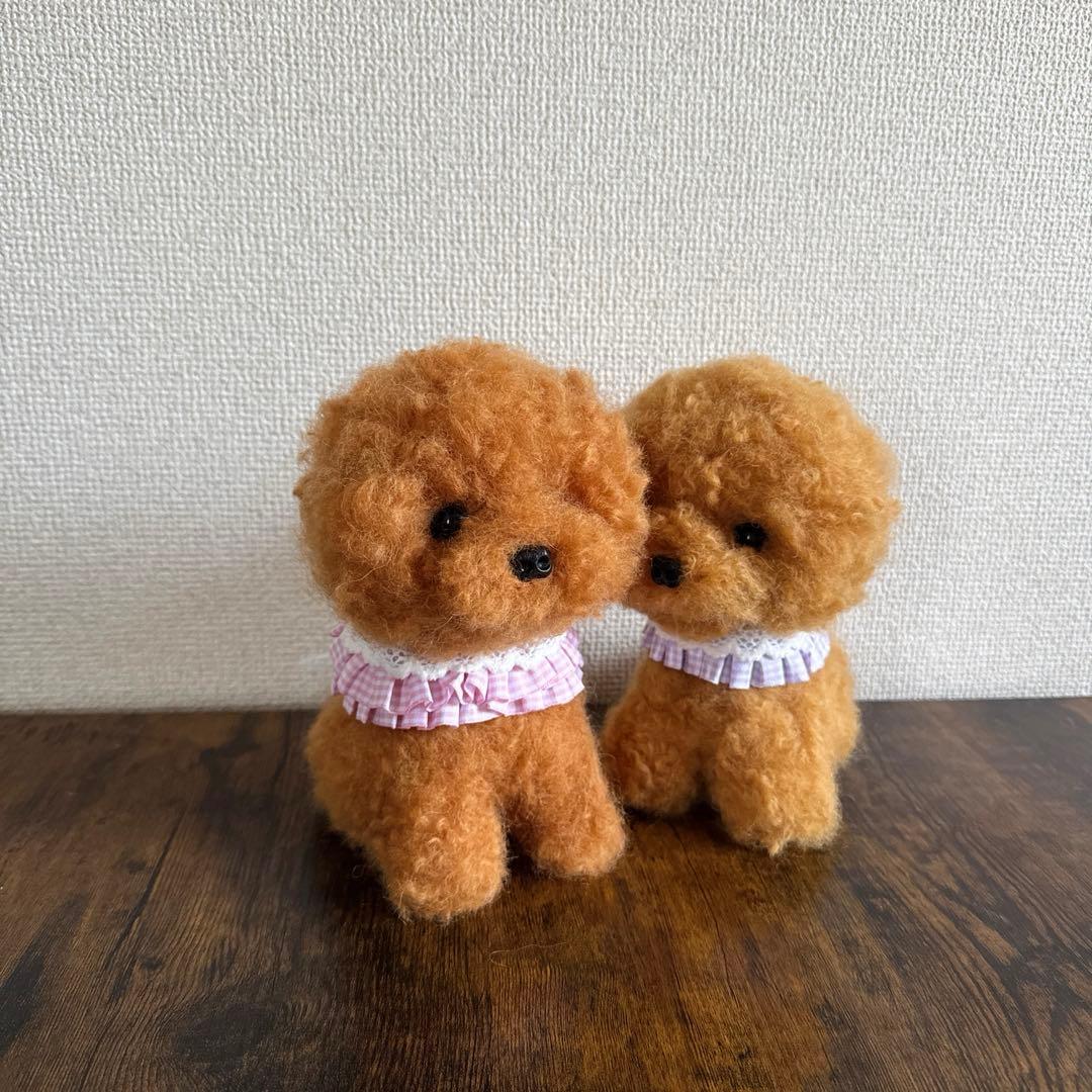 羊毛フェルト　トイプードル　パピー　ペア