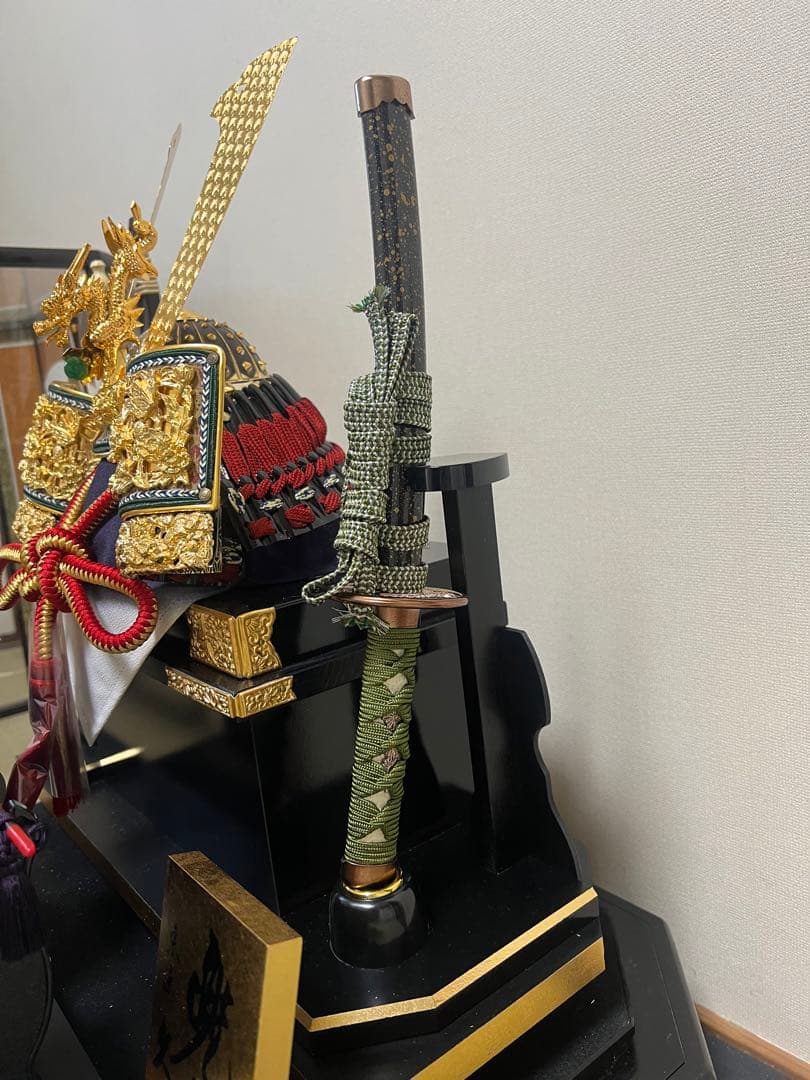 五月人形　兜　久月　オルゴール付き　ガラスケース　こどもの日