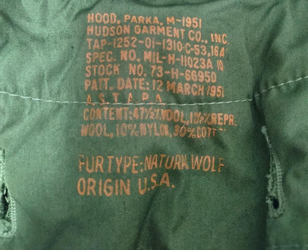 ★M-1951専用フード12 MAR 1951 未使用に近い！難あり！★A18