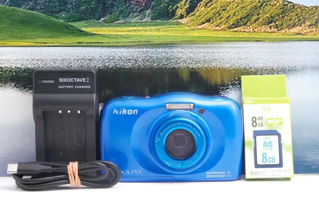 【美品】ニコンNikon COOLPIX W100 防水デジタルカメラ ブルー