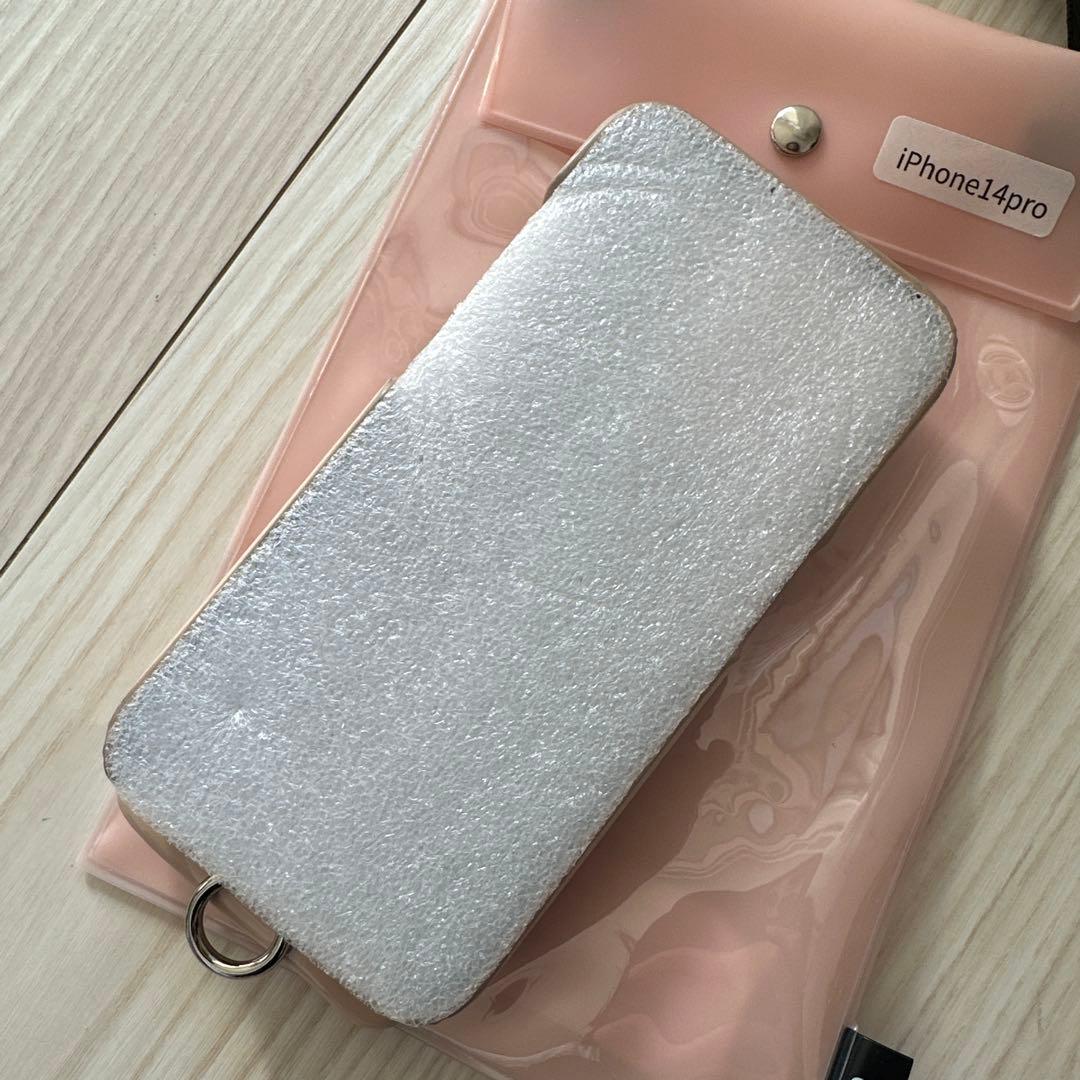 ajew エジュー iPhone14Pro ケース ベージュ ストラップ付き