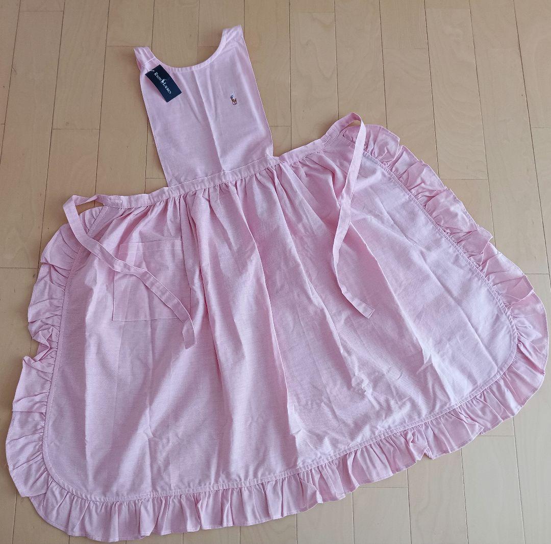 新品未使用 Ralph Lauren フリル　 刺繍　 エプロン 綿100