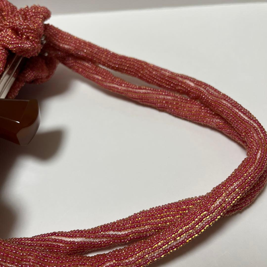 ビーズバッグ　昭和レトロ　ガマ口　パーティーバッグ　花柄　和装