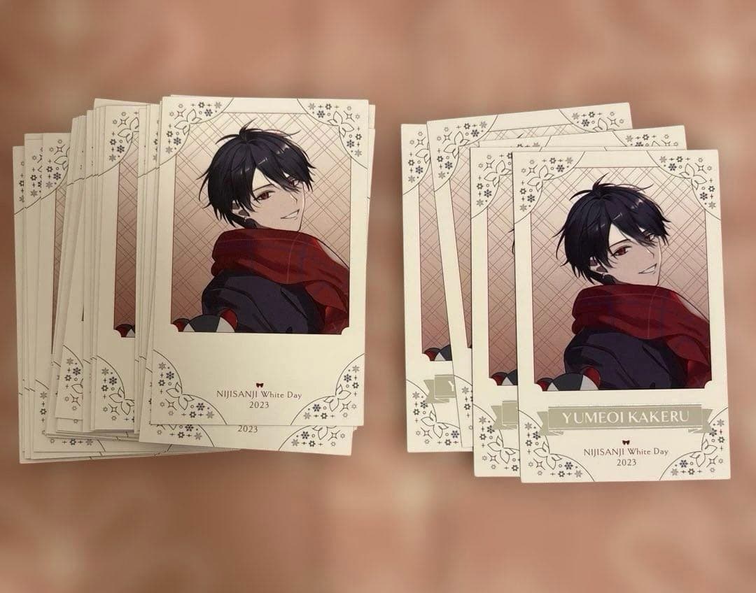 にじさんじ 夢追翔 ホワイトデーグッズ2021 ハート缶バッジ チェキ風カード