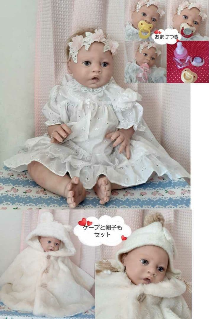 海外作家様 リボーンベビー リボーンドール 約54cm 約2.4kg 植毛タイプ