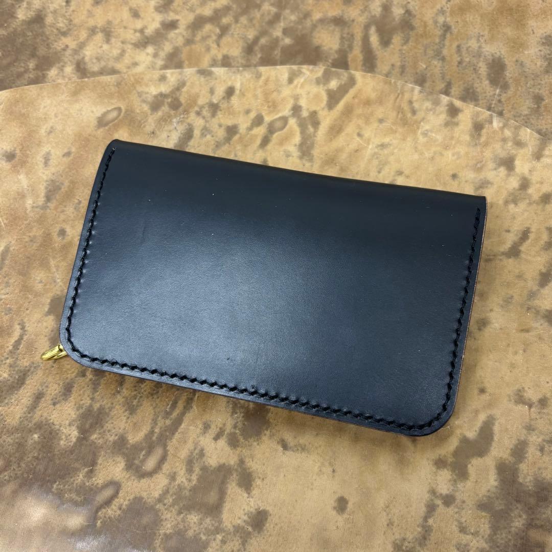 クロムエクセル　トラッカーウォレット　ミドル　黒　茶心　2層　HORWEEN