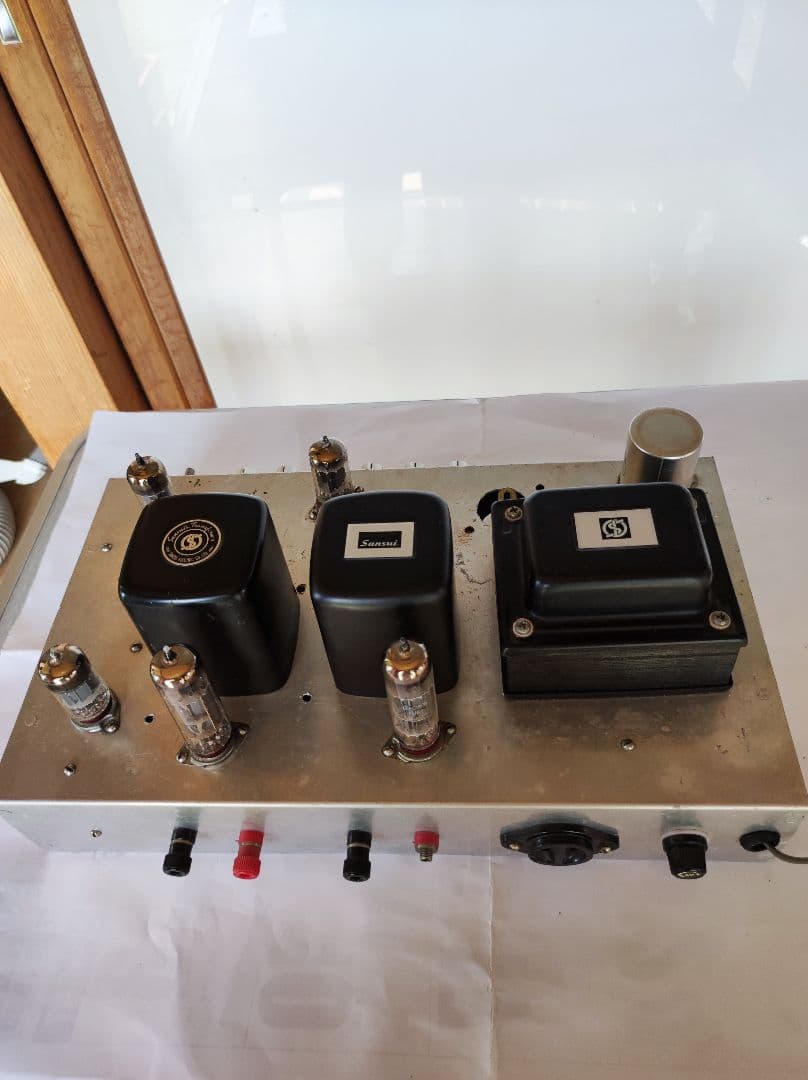 6GW8 シングルステレオ　自作　真空管アンプ　電源入らず　部品取り用