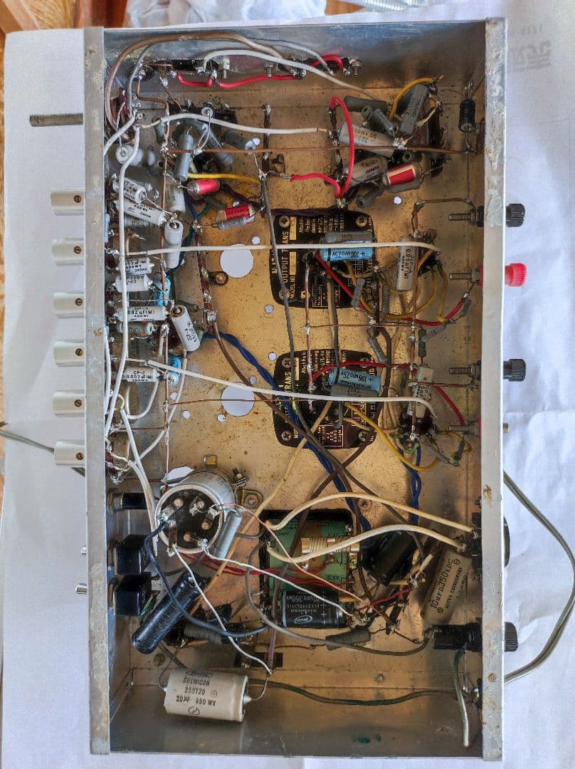 6GW8 シングルステレオ　自作　真空管アンプ　電源入らず　部品取り用