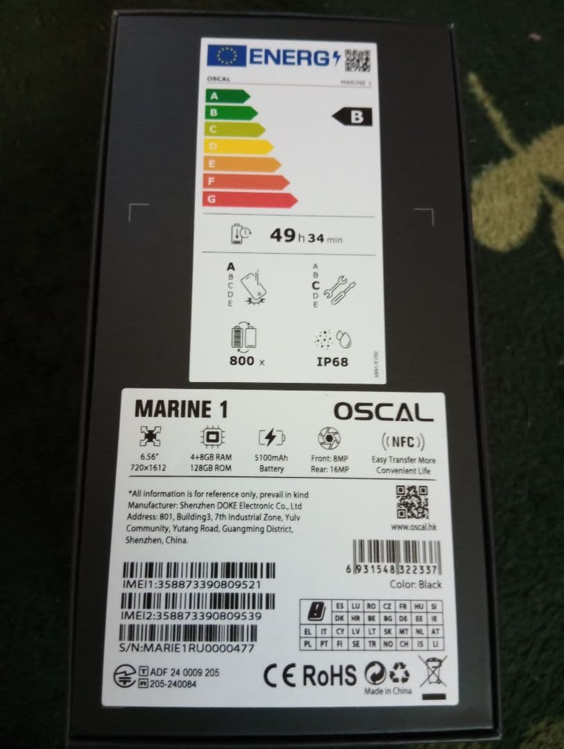 スマートフォン本体 BLACKVIEW OSCAL MARINE 4+8GBRAM128GBROM