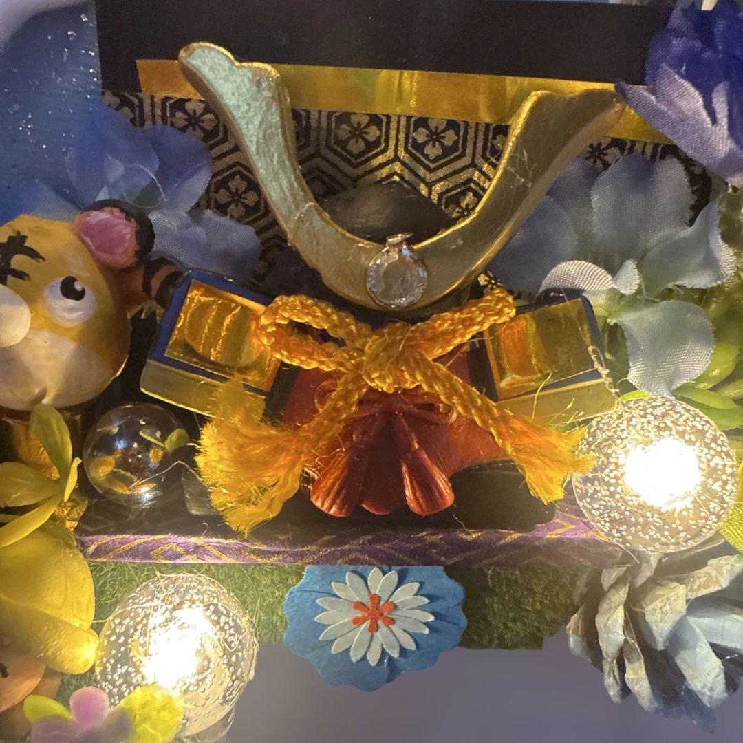 どんぐりアート♡端午の節句ライト付きタペストリー♡