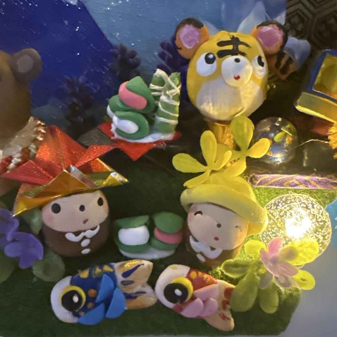 どんぐりアート♡端午の節句ライト付きタペストリー♡