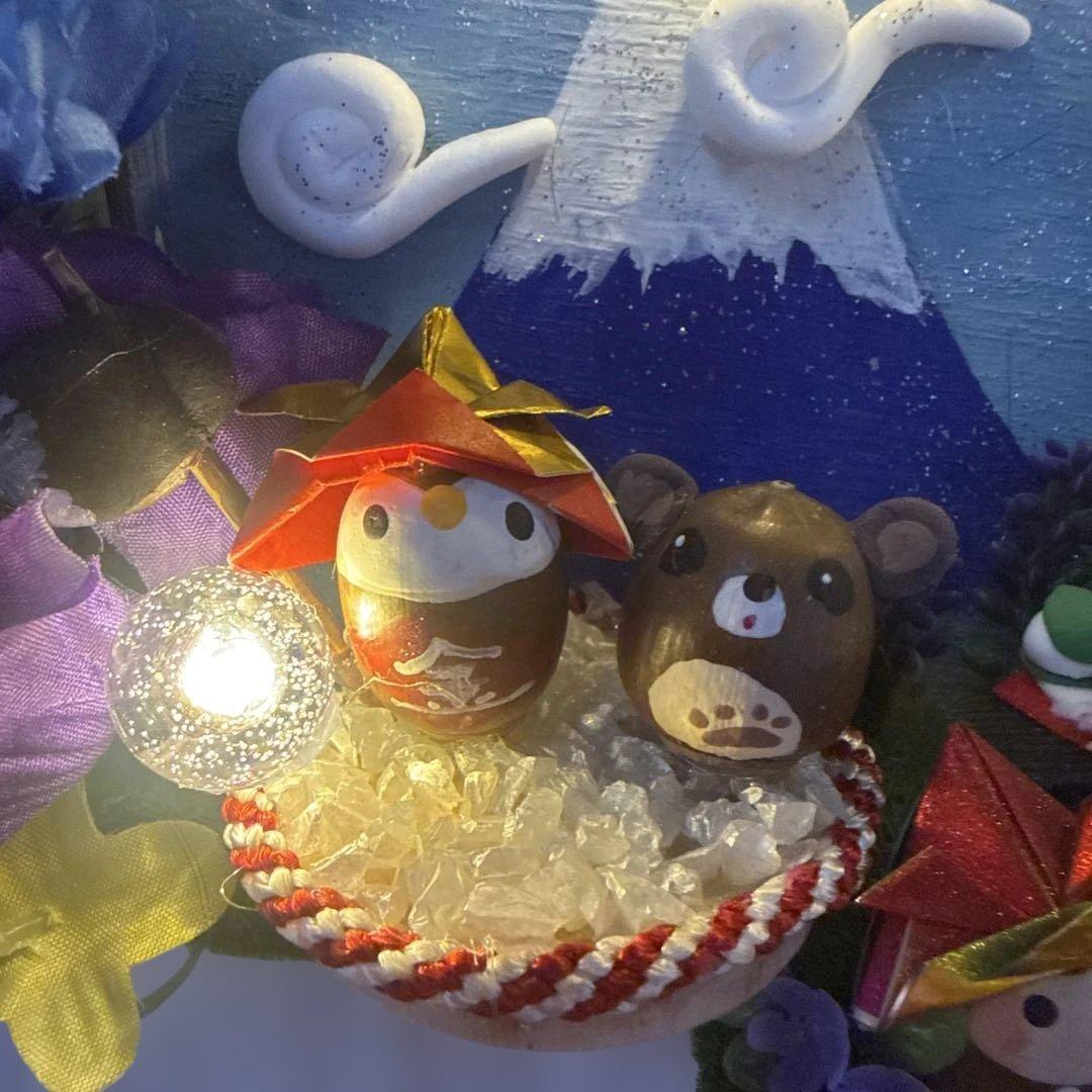 どんぐりアート♡端午の節句ライト付きタペストリー♡