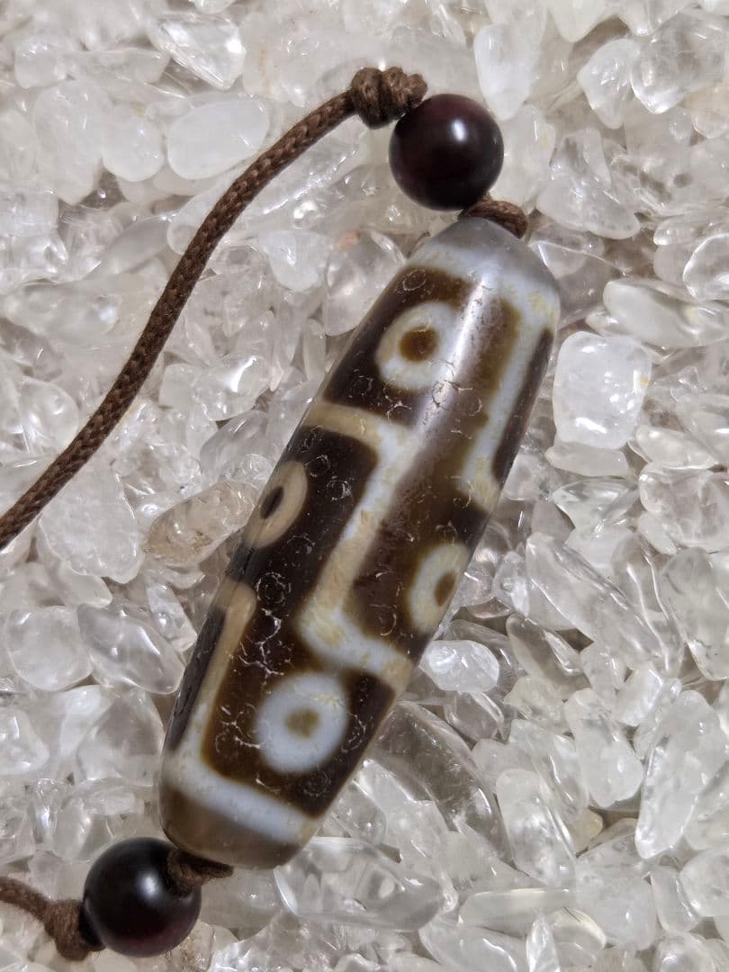 112　天珠　九眼天珠 　馬蹄痕　風化紋　dzibeads　！