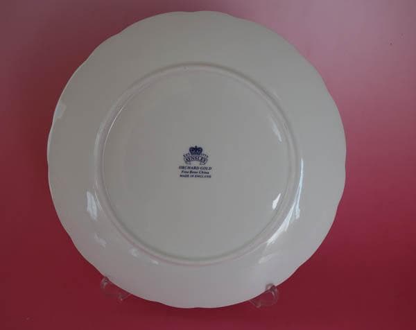 エインズレイ　オーチャードゴールド　プレート　飾り皿　英国製　２１ｃｍ 2303