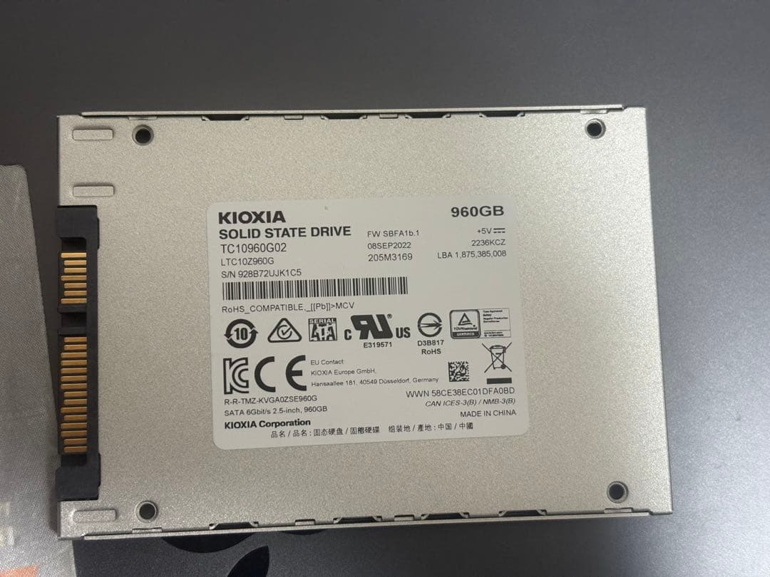 内蔵型SSD KIOXIA EXCERIA SATA SSD 960GB