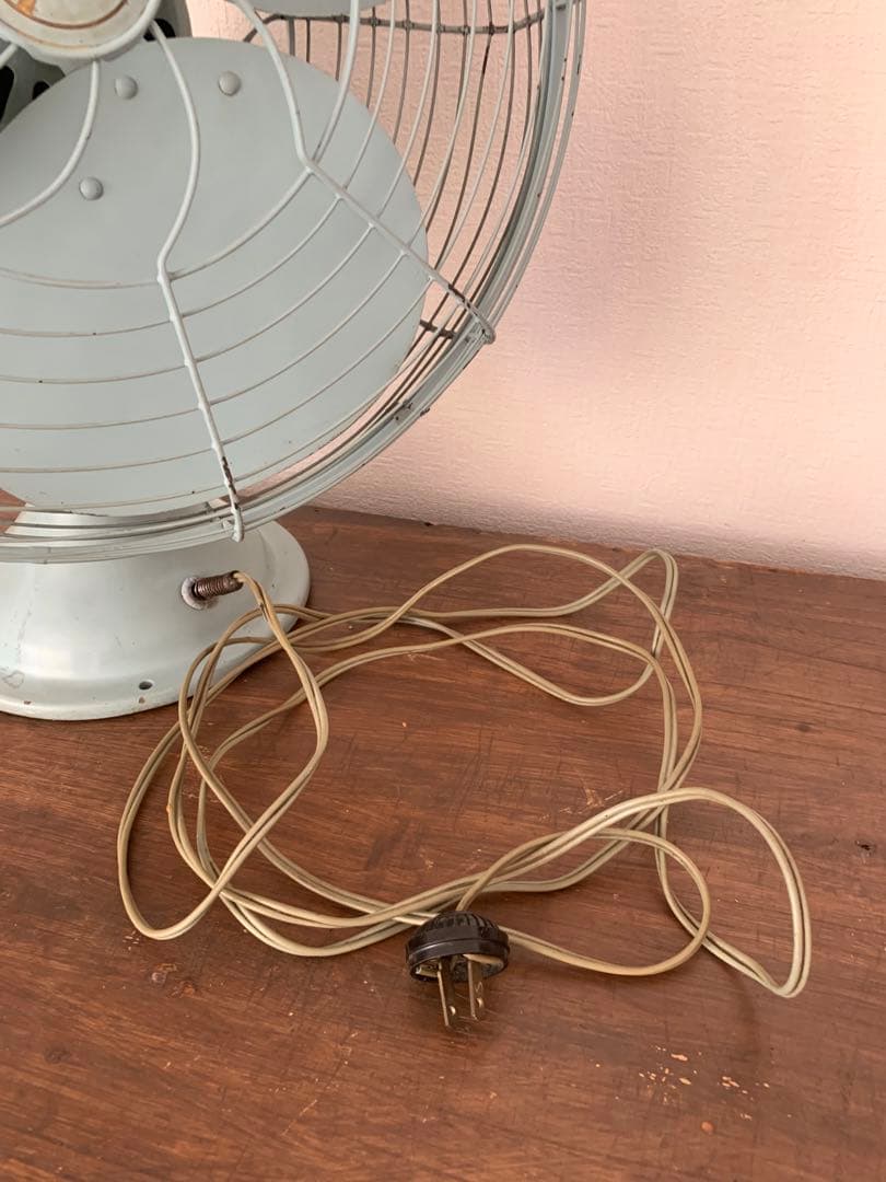 昭和レトロ☆アンティーク☆ナショナル製3枚羽扇風機 青