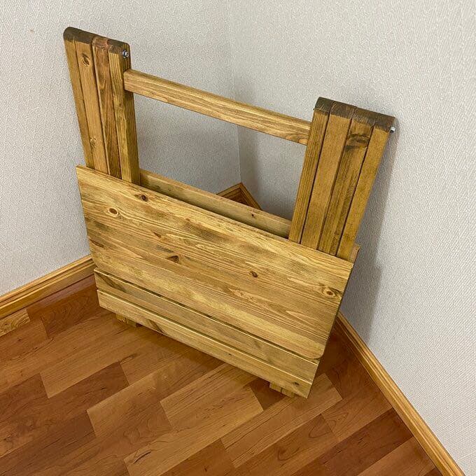 折りたたみ式　可変式木製テーブル　ハンドメイド