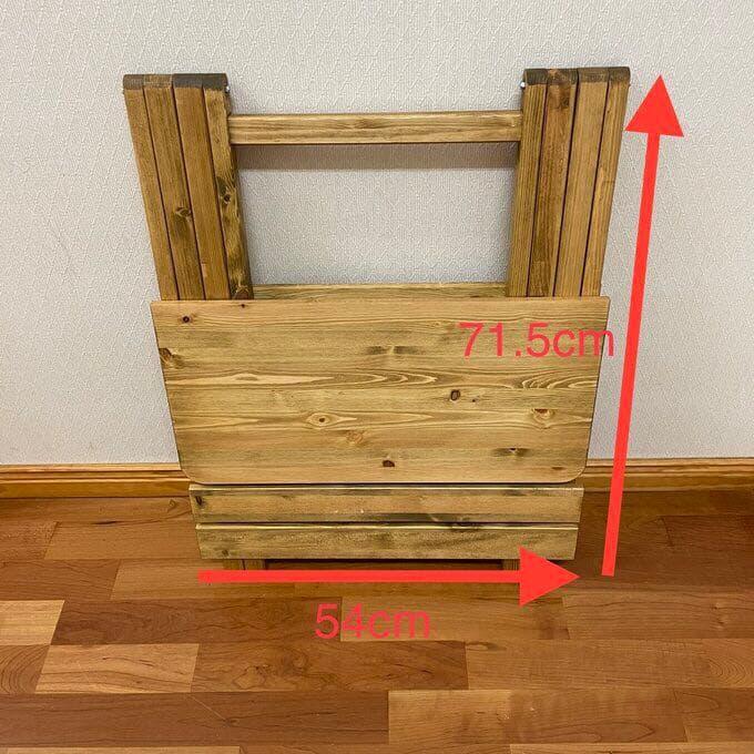 折りたたみ式　可変式木製テーブル　ハンドメイド