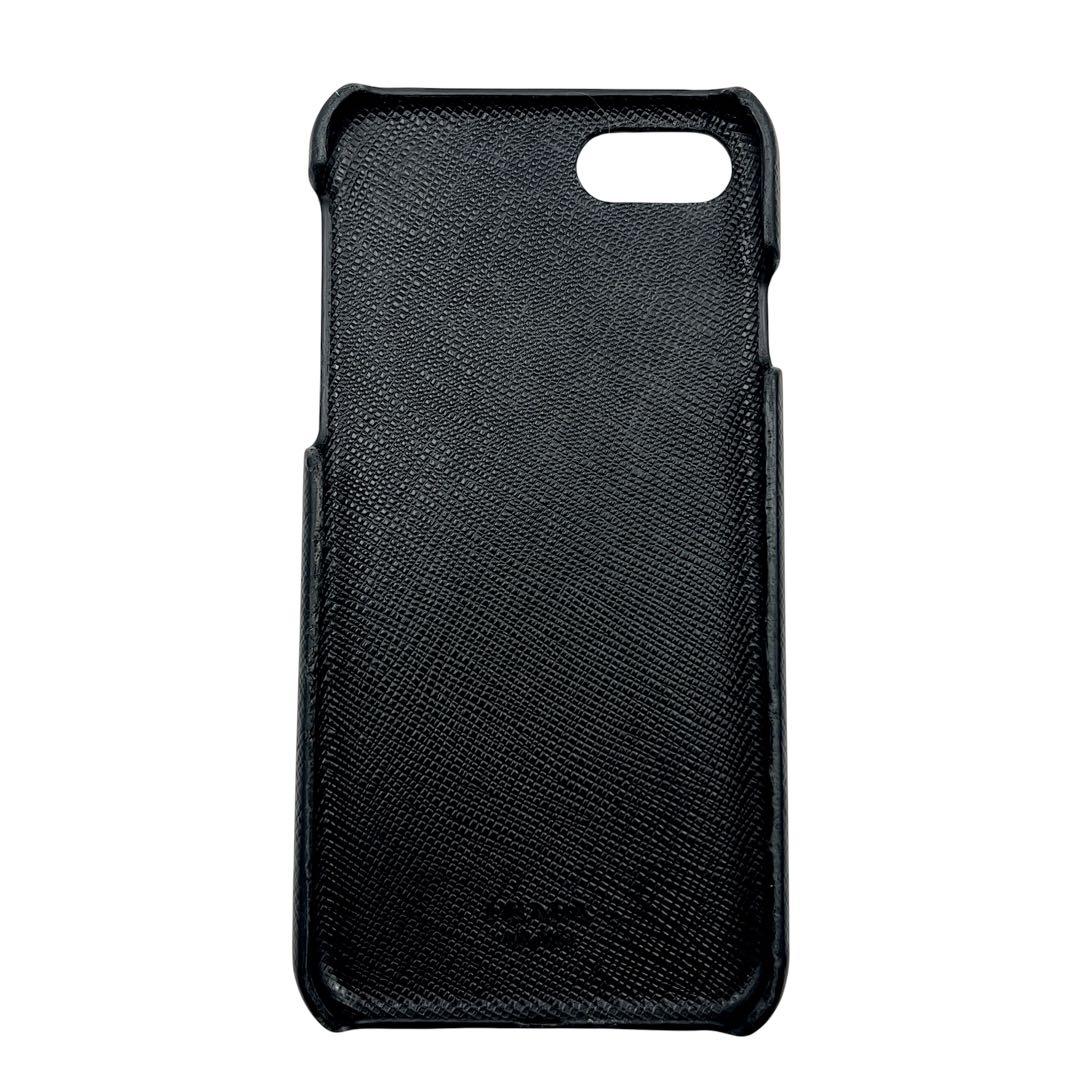 【微美品】PRADA　プラダ　iPhoneケース SE 7 8 サフィアーノ　黒