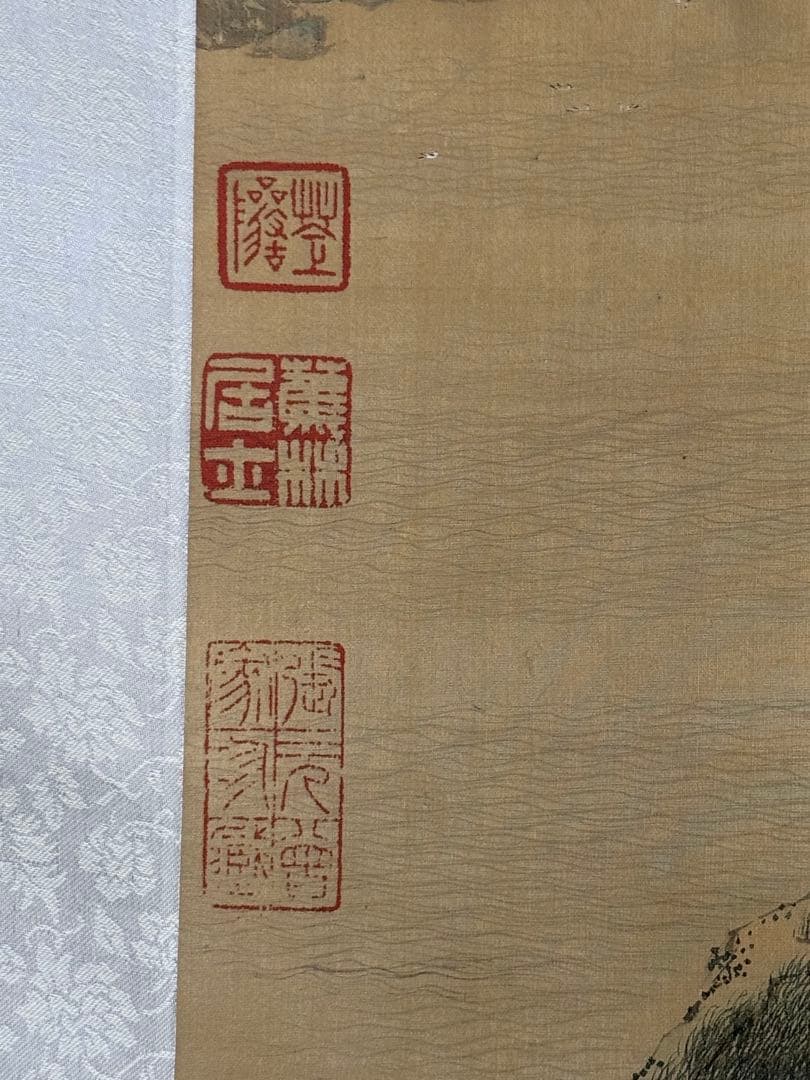 中国　明時代　仇英　蓮渓魚隠圖　絹本　原色複製　◇検故宮博物館◇ 一鼎軒0926