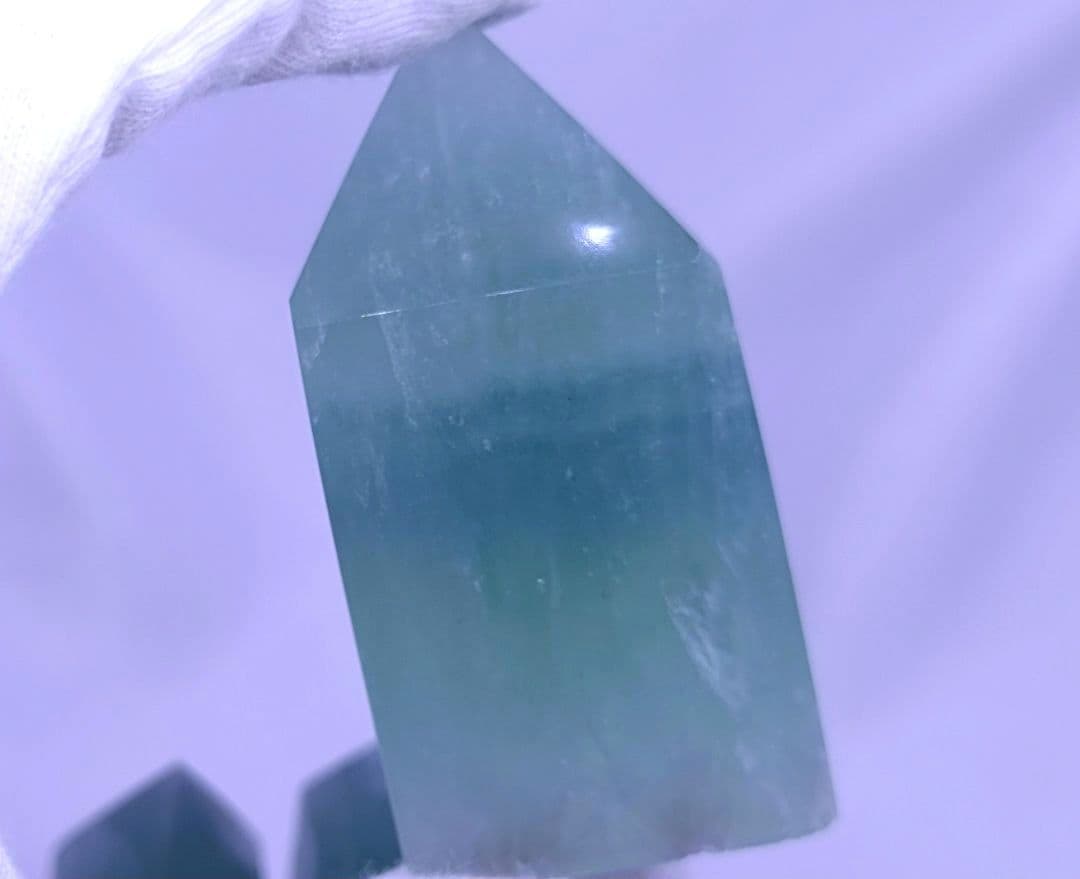 ブルーフローライト　タワー　4本セット　四角柱　ポイント　直感　集中力　判断力