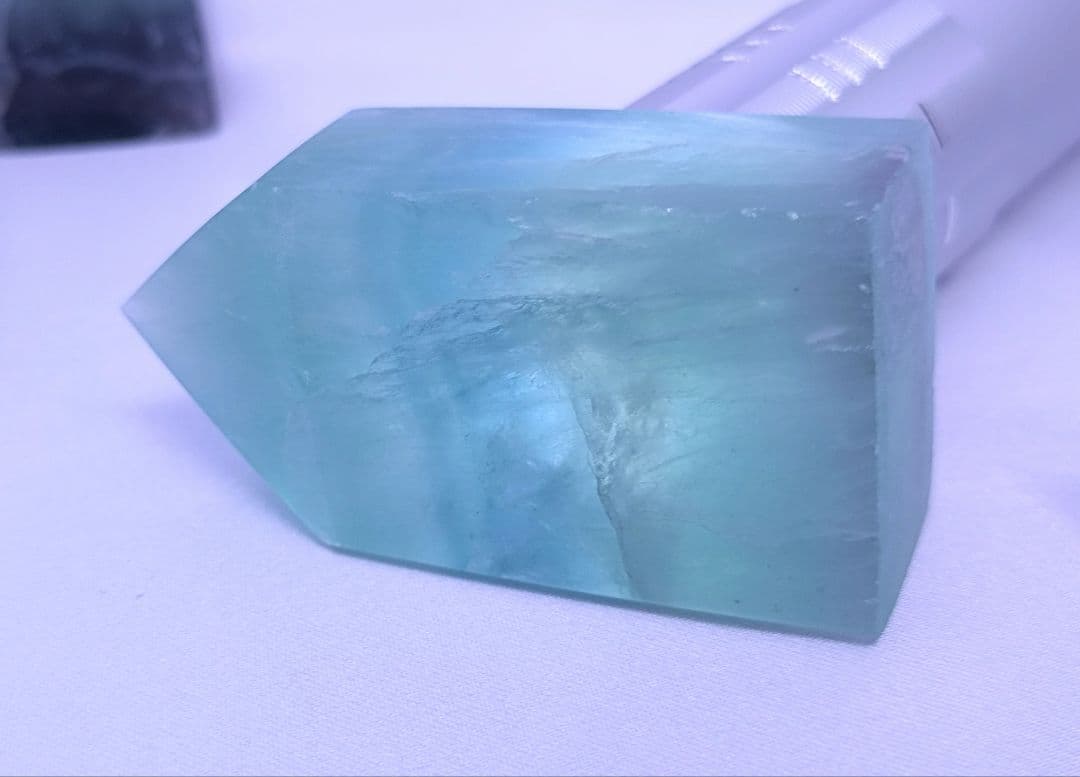 ブルーフローライト　タワー　4本セット　四角柱　ポイント　直感　集中力　判断力